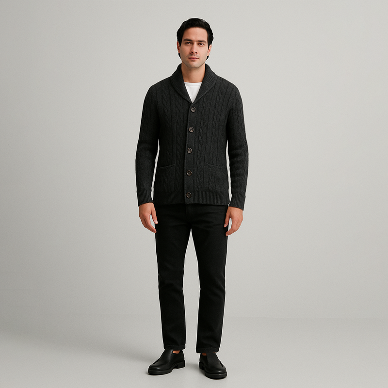 Cardigan Masculino em Algodão Pima